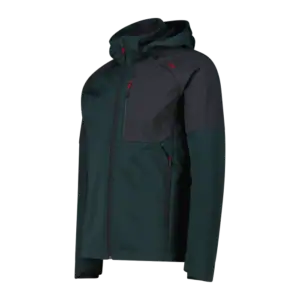 CMP GIACCA SOFTSHELL UOMO CON CAPPUCCIO E MOTIVO GRID-JACQUARD BICOLOR giacca trekking